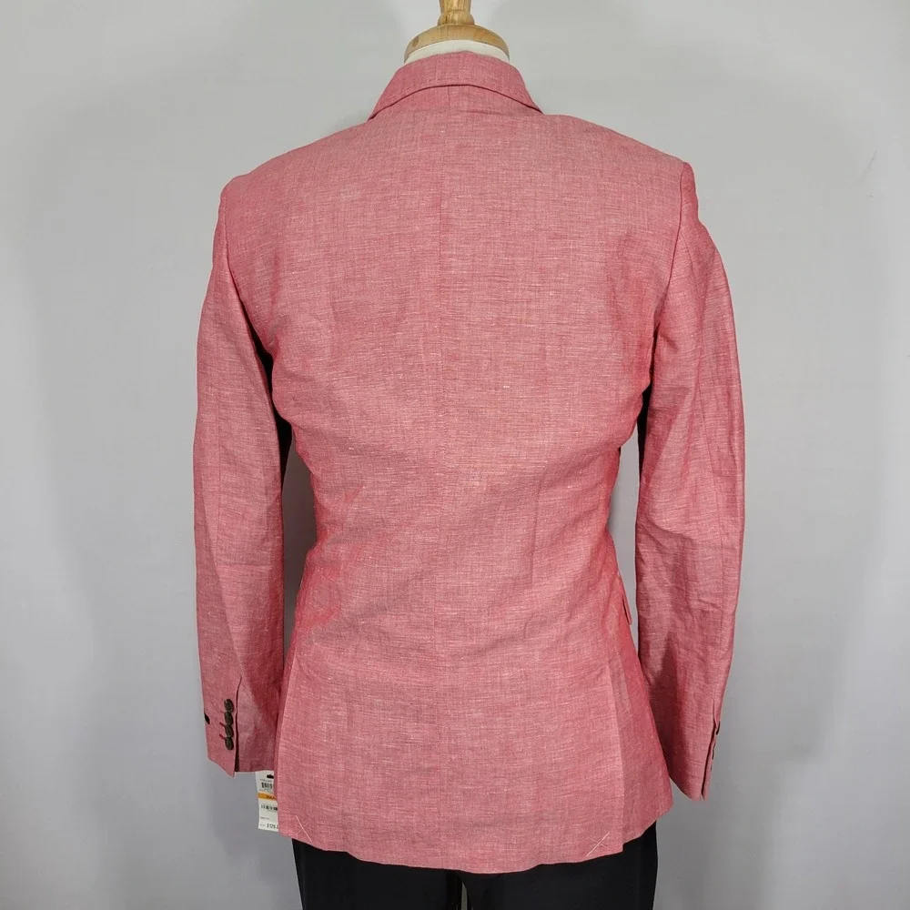 INC International Concepts Men's Sport Coat Blazer Coral Pink Linen Blend Small - Picture 13 of 16